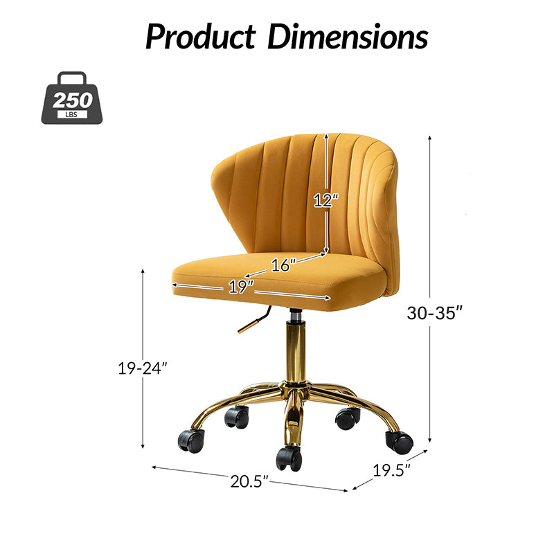 Premium Chandra Velvet Office Chair - Ergonomic Executive Desk Chair with Lumbar Support for Home & Office Workspaces - Comfortable Modern Computer Chair for Long Hours of Sitting