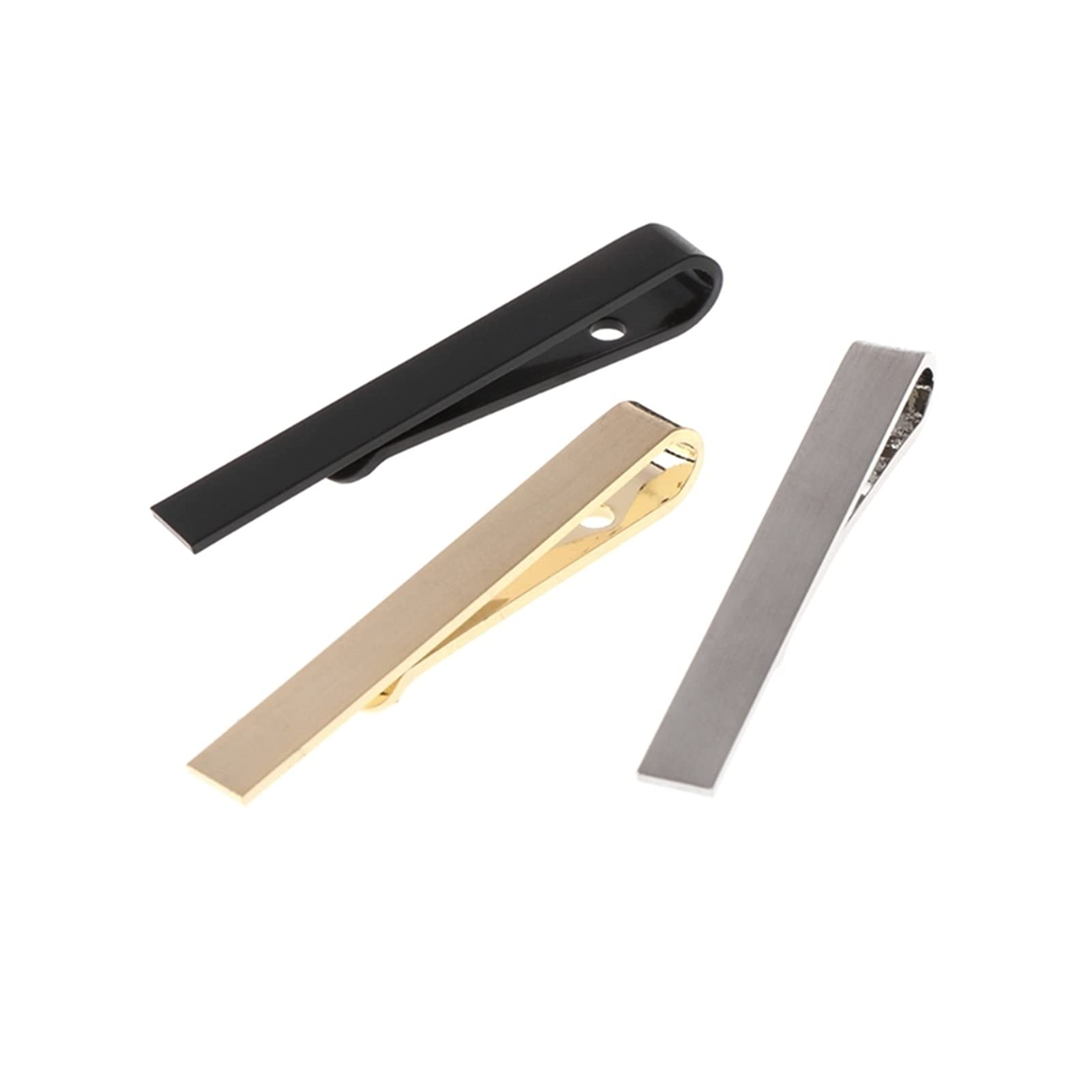 YYYHD 3-Piece Men's Tie Clips Set - Slim Alloy Tie Bars in Mixed Colors for Business & Formal Wear | Perfect for Weddings, Office, and Professional Events