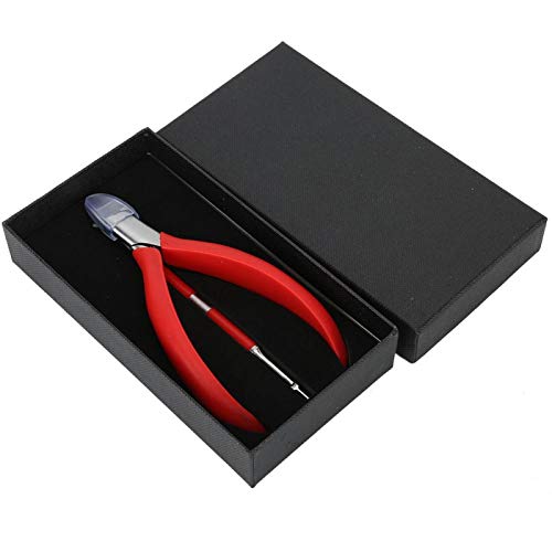 2-Piece Ingrown Nail Clipper Set with Silicone Handle - Professional Fingernail & Toenail Clippers, Cuticle Pusher & Nipper Kit for Thick/Ingrown Nails (Red) - Perfect for Home Pedicure & Manicure Care