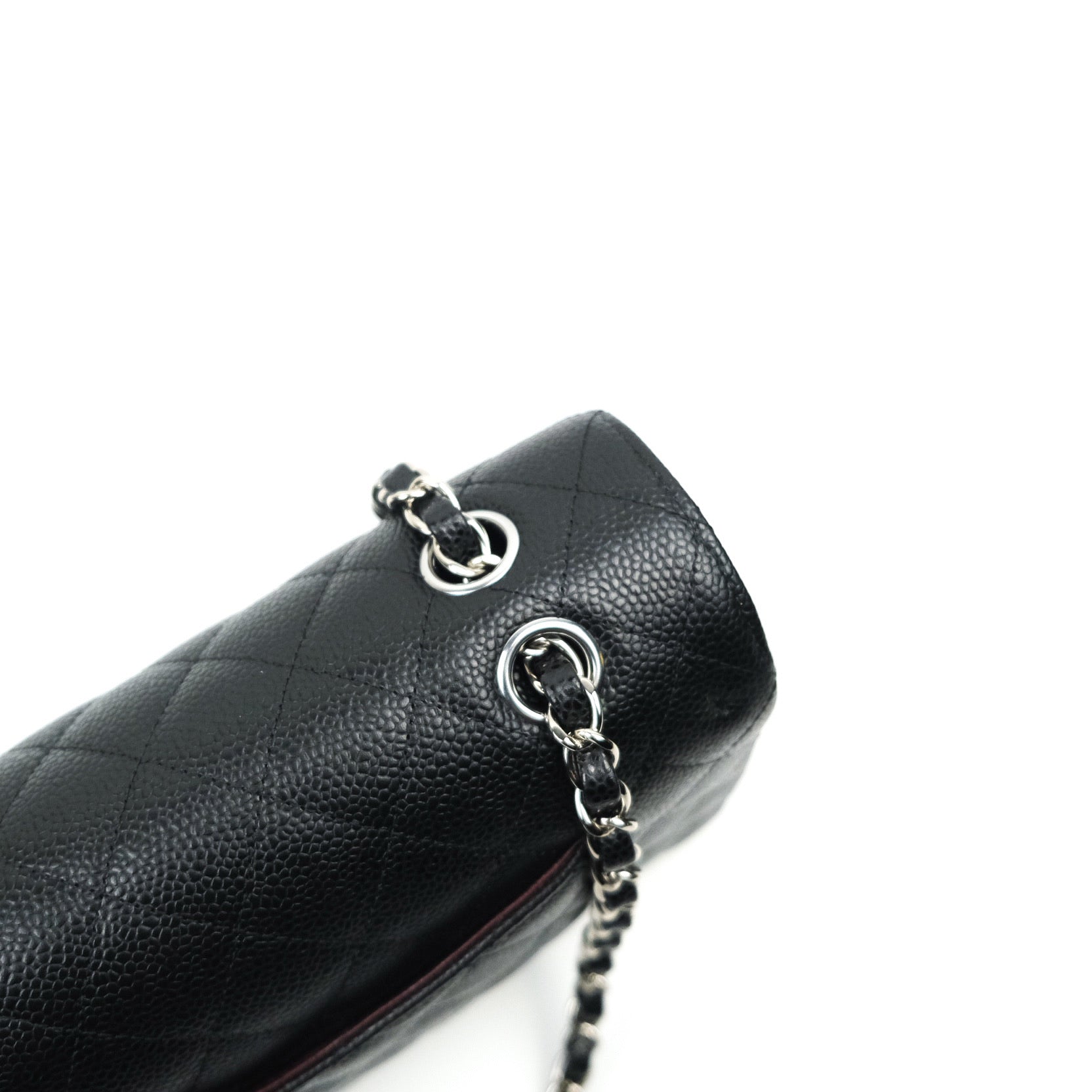 Chanel Classic M/L Medium Double Flap Bag Black Caviar Leather with Silver Hardware - Luxury Designer Handbag for Women, Perfect for Work, Evening Events & Special Occasions