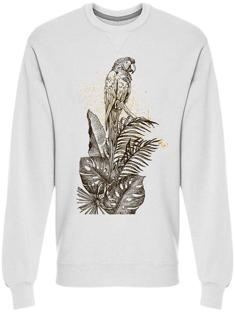 Hand Drawn Parrot Sketch Men's Sweatshirt - Casual Graphic Pullover for Streetwear & Nature Lovers