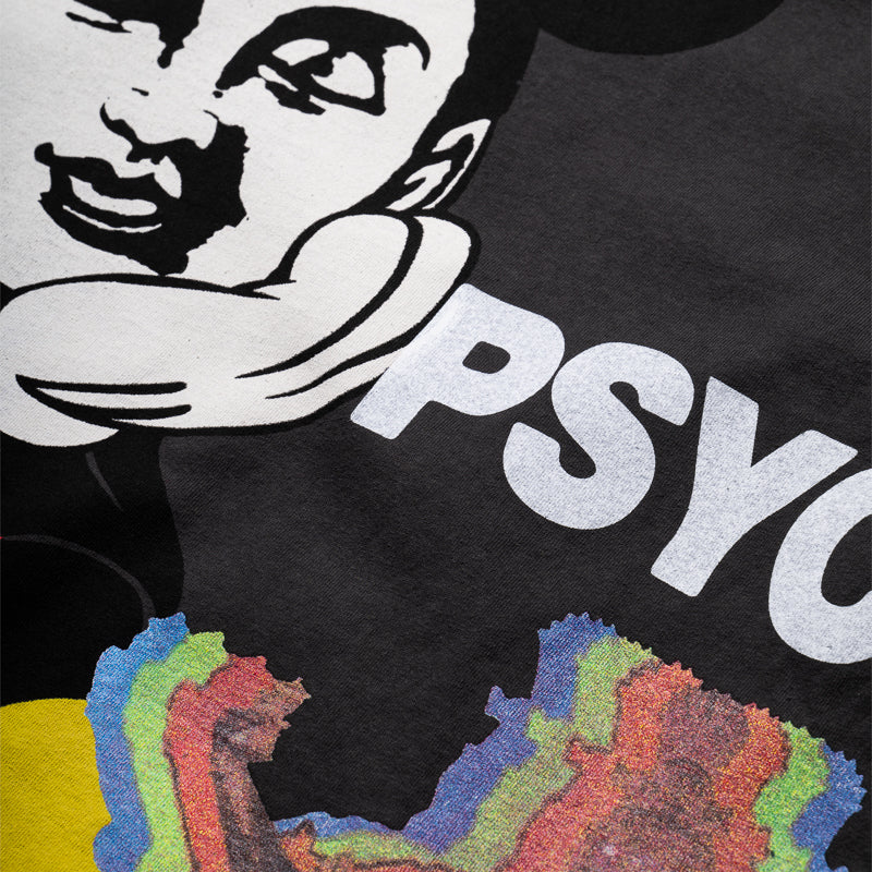 CRTFD Allover Print Mash Up Vintage Black T-Shirt - Stylish Graphic Tee for Casual Wear & Street Fashion