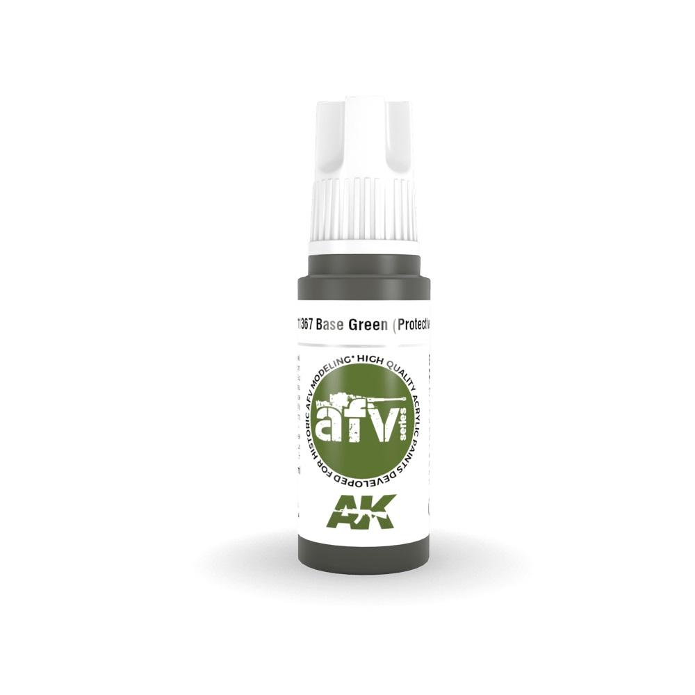AK Interactive AK11367 AFV Series Base Green Protective Acrylic Paint - 17ml Bottle (3rd Gen) for Military Model Kits, Miniatures & Scale Modeling Projects