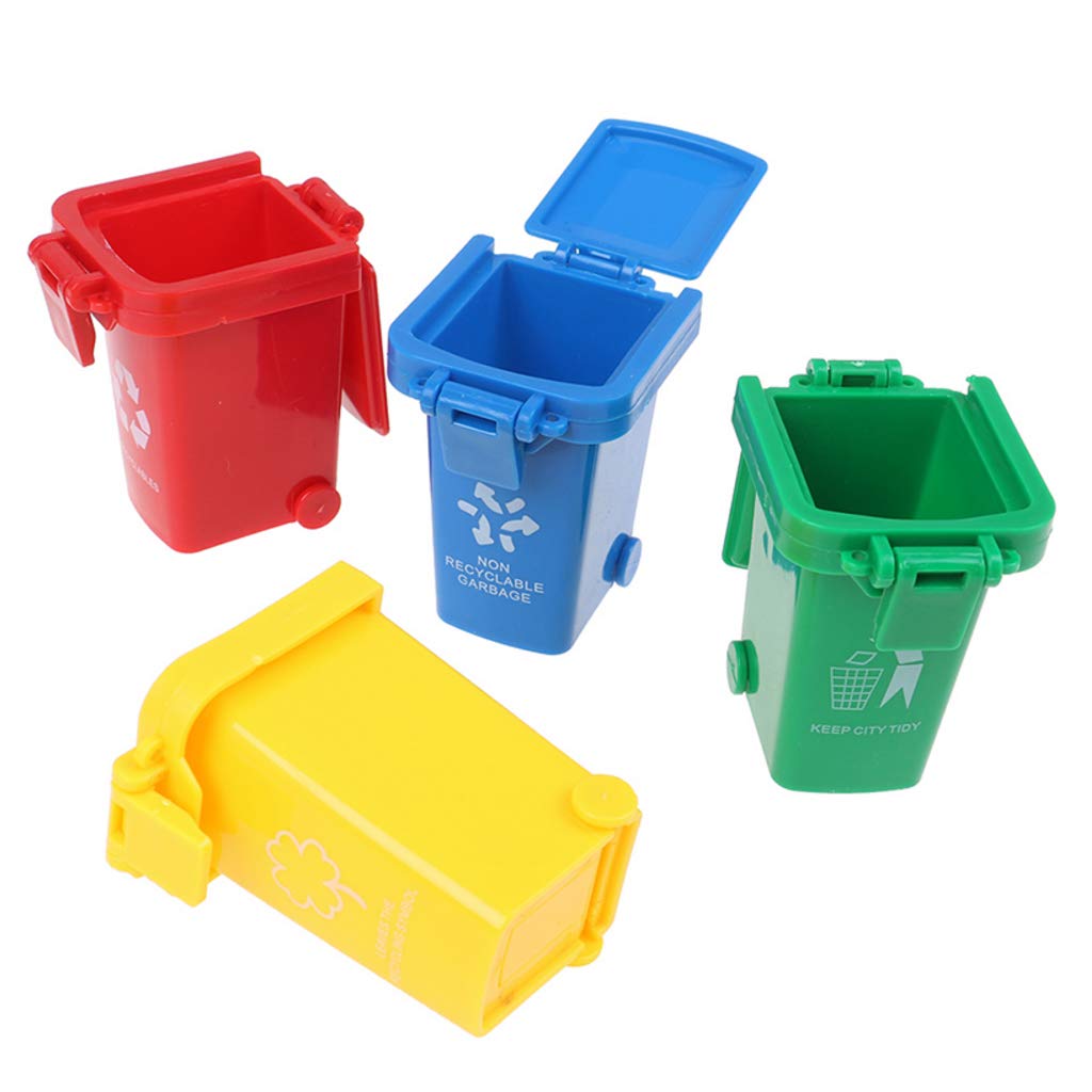 4-Piece Mini Trash Can Set - Small Garbage Bin for Peony Parrot Intelligence Training | Perfect for Bird Cages, Pet Training & Home Organization