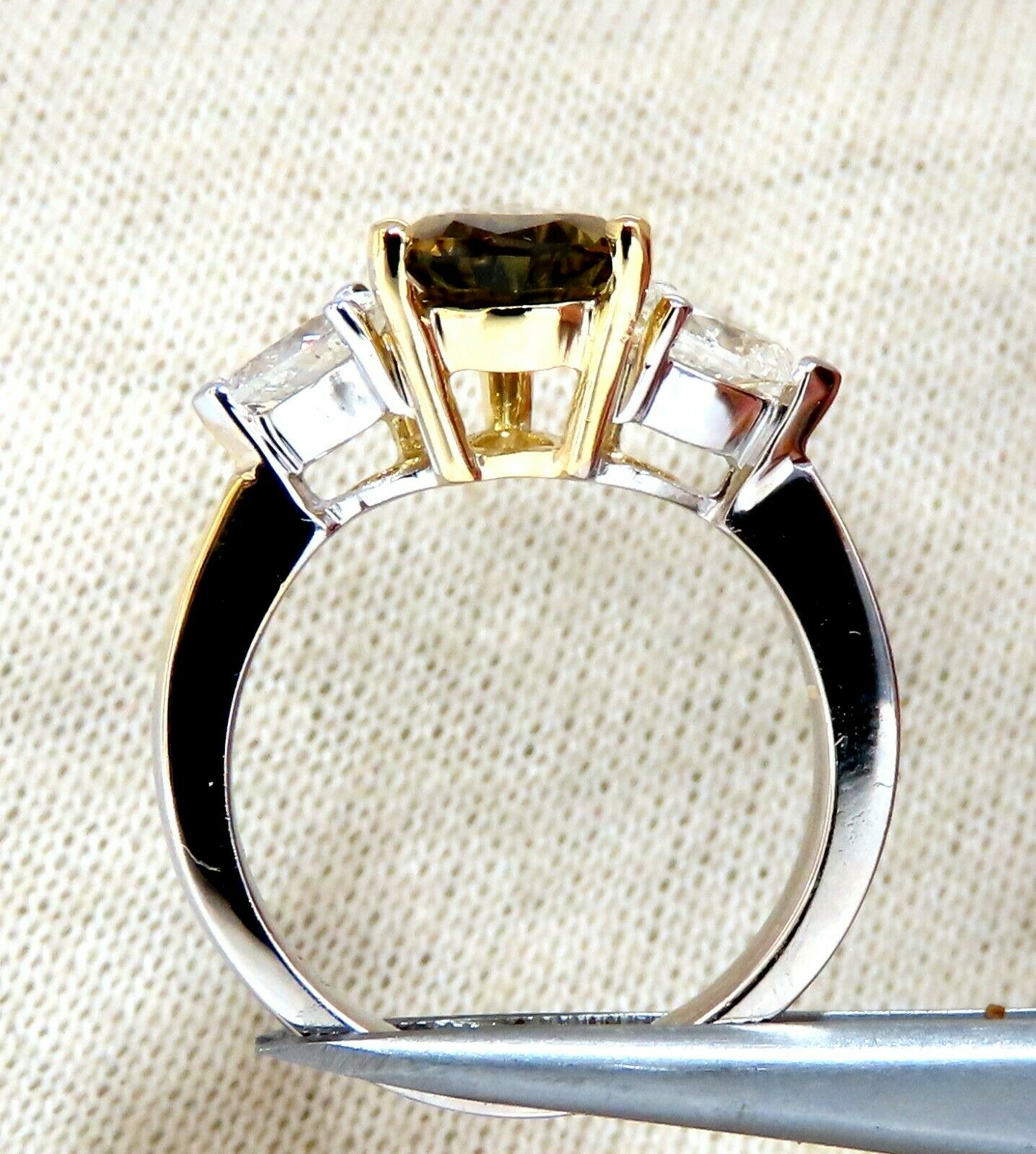 GIA Certified 2.04ct Natural No Heat Yellow Brown Sapphire Diamond Ring 14k White Gold - Elegant Engagement, Wedding & Anniversary Jewelry Gift for Women