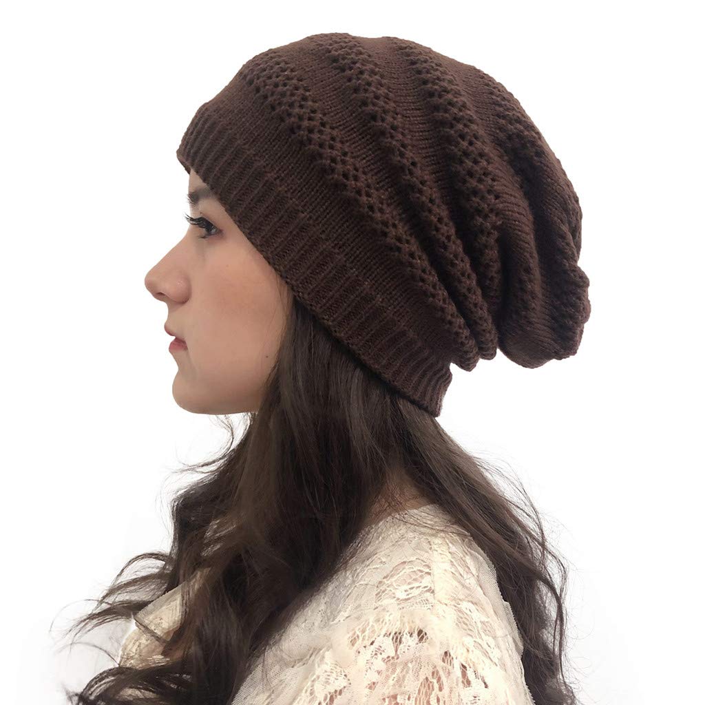 Boho Crochet Beanie Hat for Women - Fashion Hollow Knit Cap with Solid Splice Design, Breathable & Stylish Winter Accessory - Perfect for Outdoor Activities, Travel, and Birthday Gifts