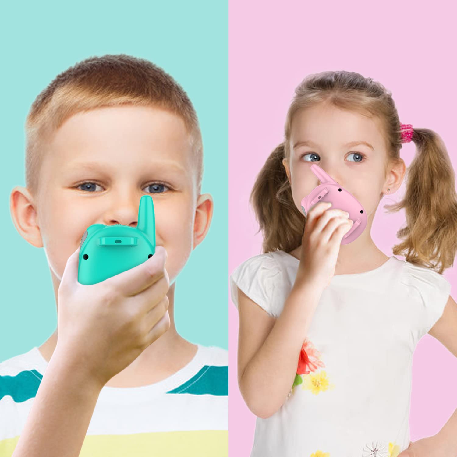 Kids Walkie Talkies Rechargeable - 2-Way Radios for Boys & Girls Ages 3+, Up to 2 Mile Range - Perfect for Outdoor Play, Camping & Birthday Gifts (Pink)