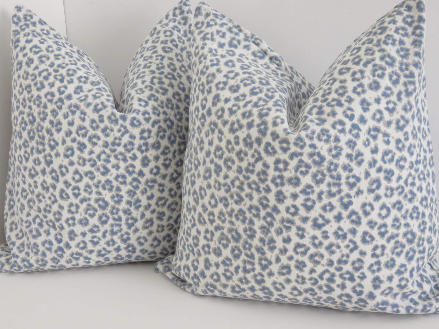 Blue Cheetah Print Pillow Covers 16x16 Inches - Soft Decorative Throw Pillow Cases for Sofa, Bed & Couch - Perfect for Christmas, Living Room & Home Decor