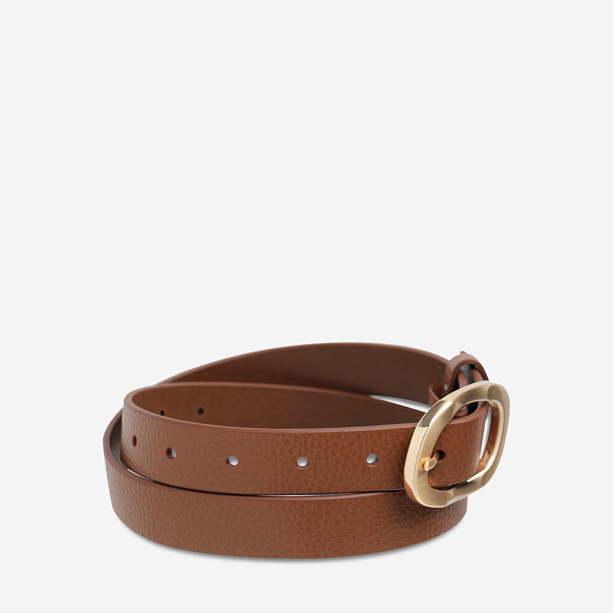 Nocturne Belt - Tan & Gold Leather Waist Belt for Women | Stylish Fashion Accessory for Dresses, Jeans & Office Outfits