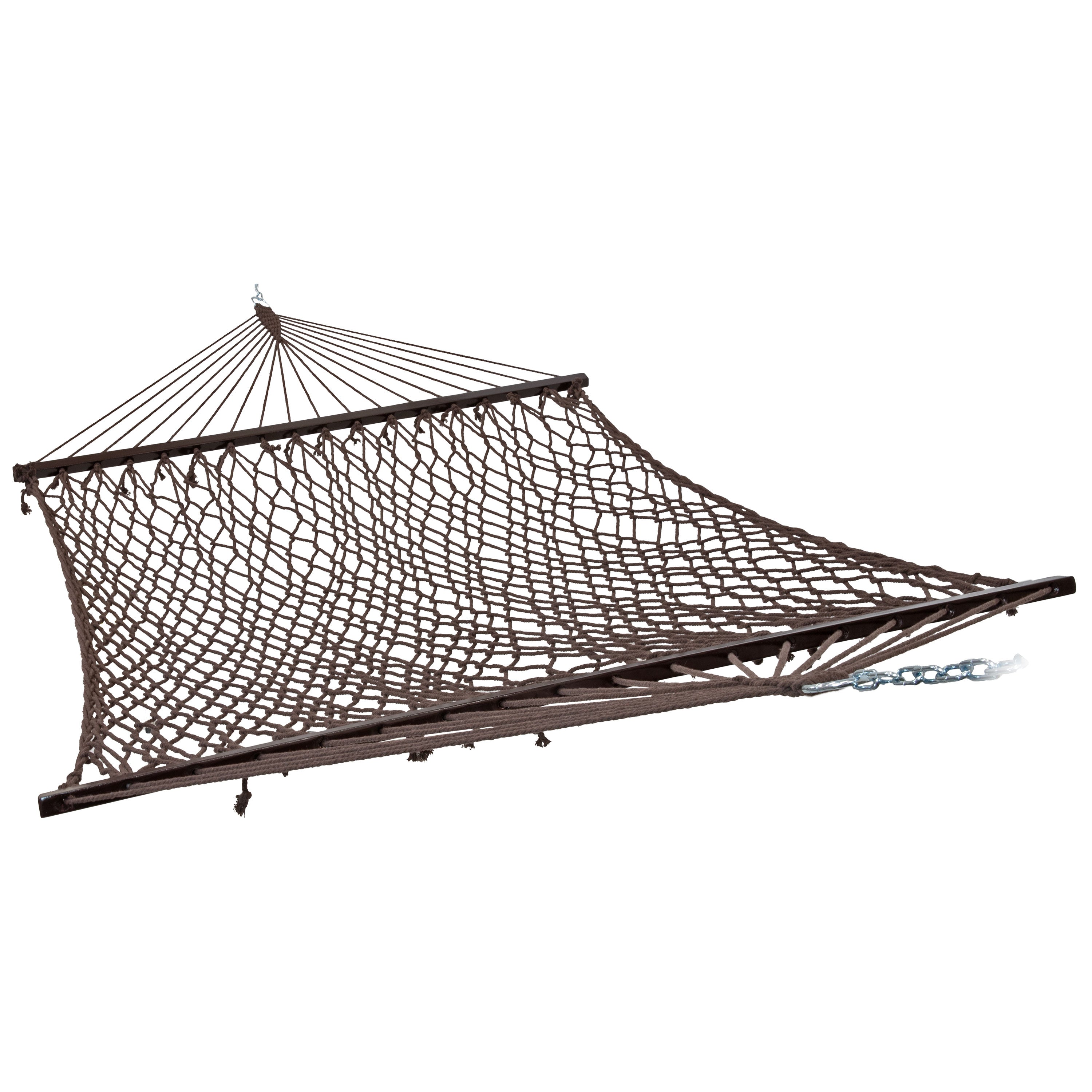 Sunnydaze Double Wide 2 Person Spreader Bar Rope Hammock - Heavy Duty Outdoor Hammock for Patio, Backyard, Poolside & Beach Relaxation