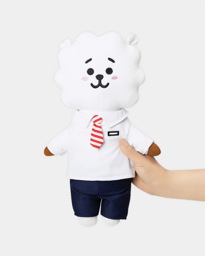 BT21 RJ Plush Stuffed Animal Doll - Cute After School Standing Collectible Toy for BTS Fans | Perfect for Room Decor, Gift Giving, and K-Pop Merchandise Collection