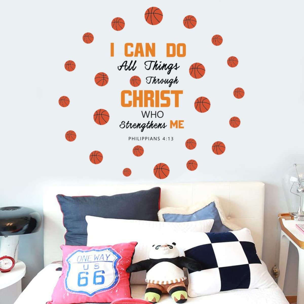 IARTTOP Motivational Basketball Wall Decals - 'I Can Do It' Sports Theme Stickers for Boys Room, Gym & Playroom Decor - Perfect for Basketball Fans & Home Wall Art
