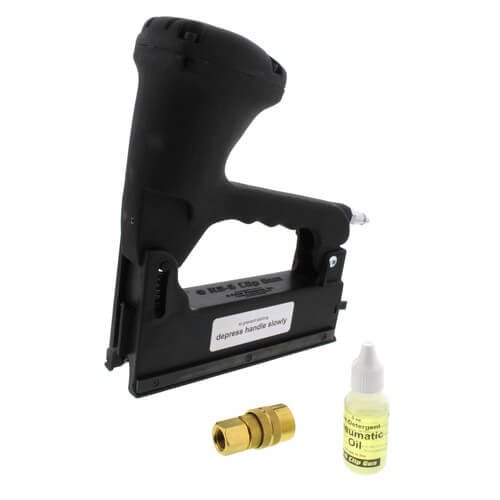 Pneumatic Clip Gun - Heavy Duty Staple Gun for Woodworking, Upholstery & Construction | Cordless Air-Powered Stapler for DIY Projects, Furniture Repair & Home Improvement