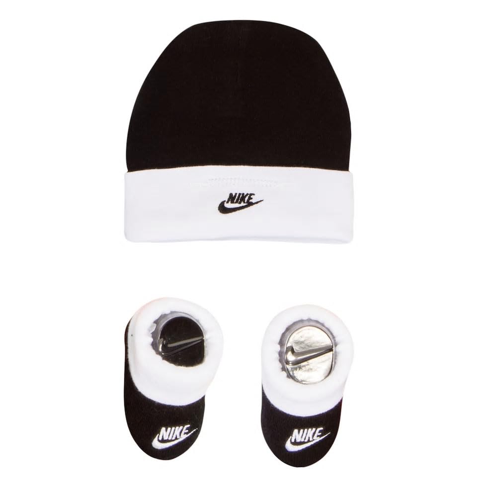 Nike Baby Futura Hat and Booties 2-Piece Set - Soft Cotton Newborn Outfit for Boys & Girls - Perfect for Photo Shoots, Gifts, and Everyday Wear