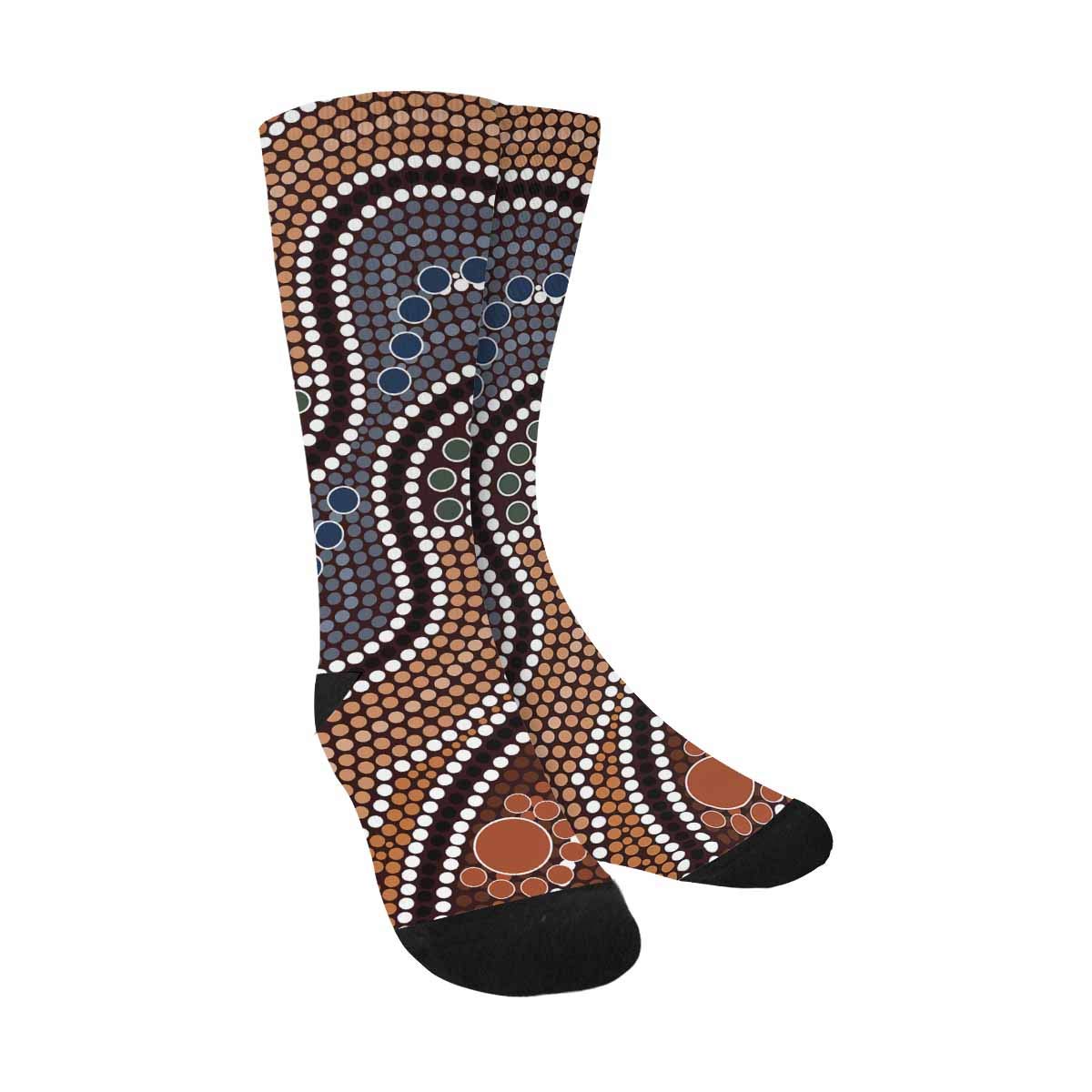 **InterestPrint Mosaic Tile Mondrian Lines Crew Socks - Unisex Athletic Socks for Men & Women - Comfortable & Stylish for Running, Gym & Casual Wear**