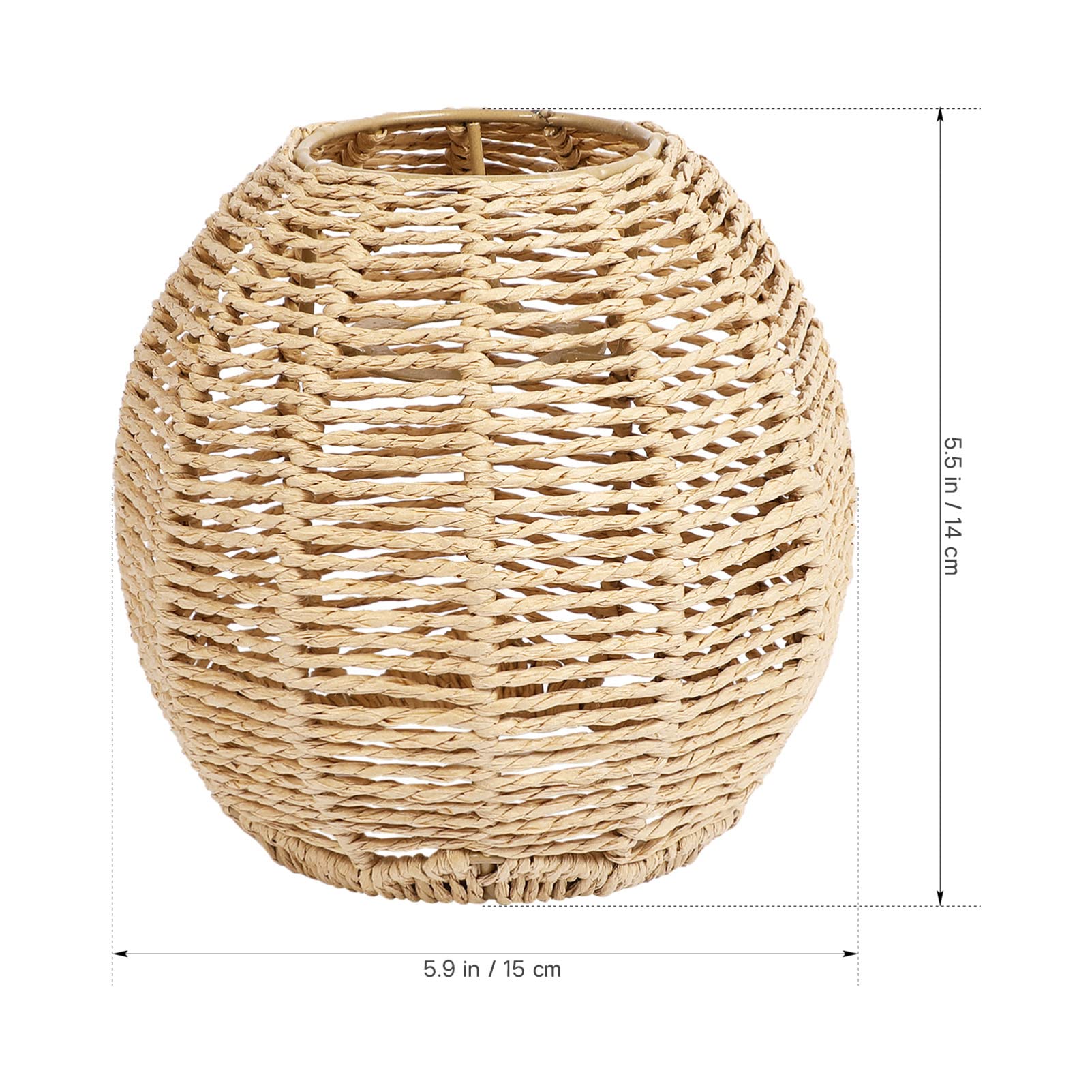 Handwoven Paper Rope Pendant Lamp Shade - Natural Rattan Style Ceiling Light Cover for Bulbs - Perfect for Living Room, Bedroom, Office & Hotel Decor - Boho Chic Lighting Fixture for Table Lamps, Floor Lamps & Ceiling Fans