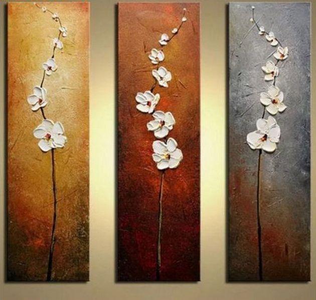 Abstract Acrylic Flower Paintings for Wall Decor - Modern Floral Art for Dining Room, Living Room & Bedroom - Handmade Texture Painting for Home & Office - Buy Unique Acrylic Wall Art Online