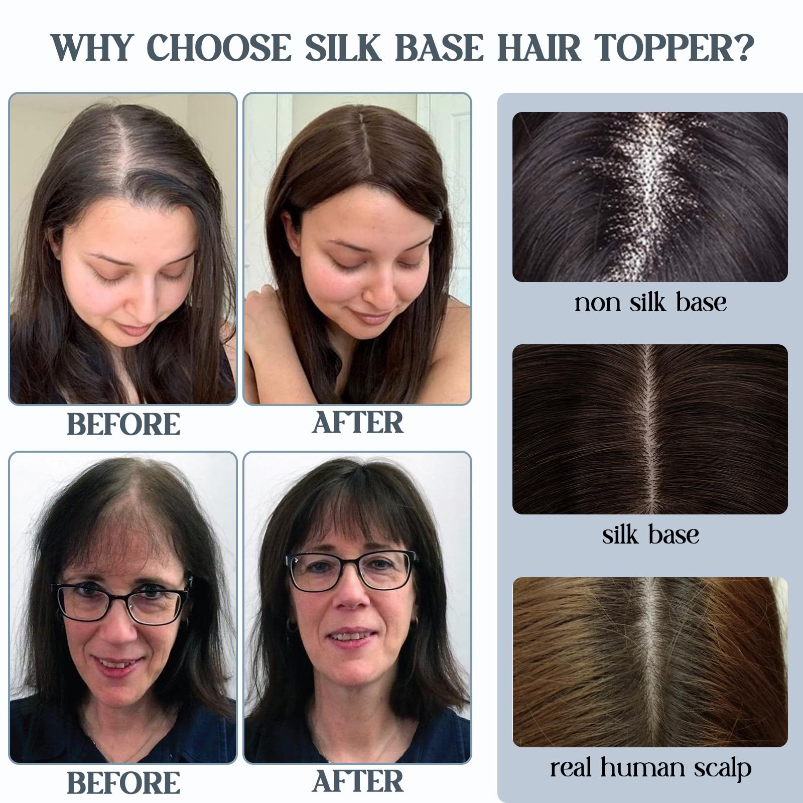 Premium Benehair Clip-In Hair Toppers for Women - 12 Inch #2 Dark Brown 150% Density Remy Human Hair with Bangs (7x13cm Silk Base) - Natural Solution for Thinning Hair | Perfect for Daily Wear, Special Occasions & Styling