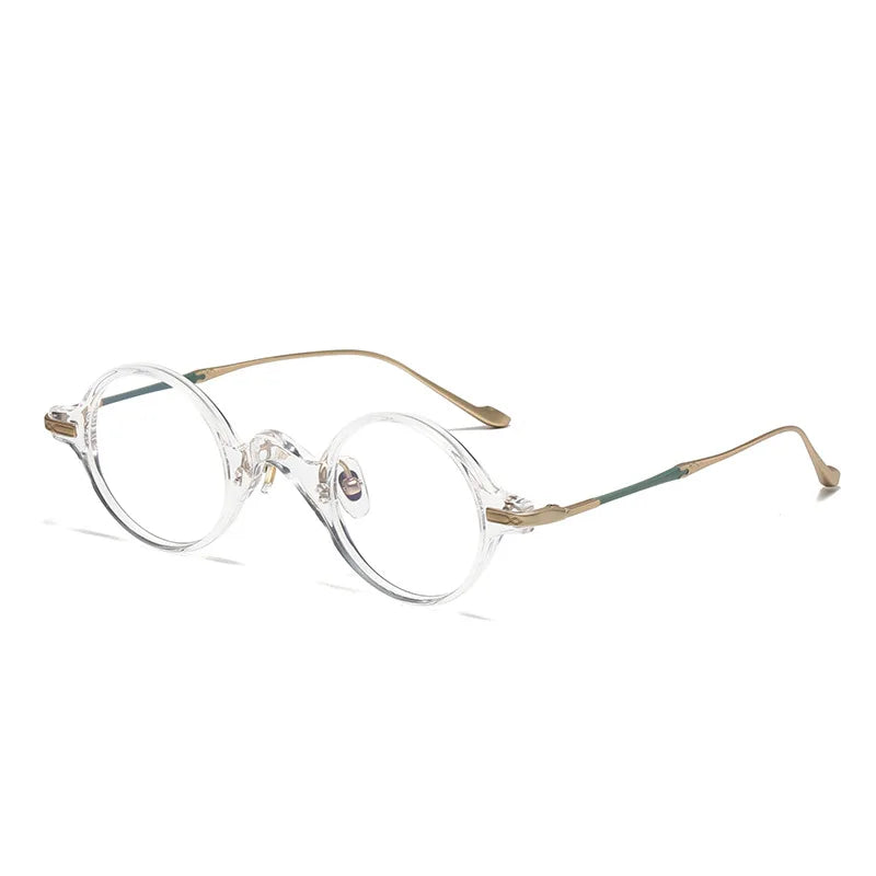 Stylish Unisex Black Round Titanium Acetate Eyeglasses Frame - Lightweight & Durable for Men & Women - Perfect for Reading, Work, and Fashion Accessories