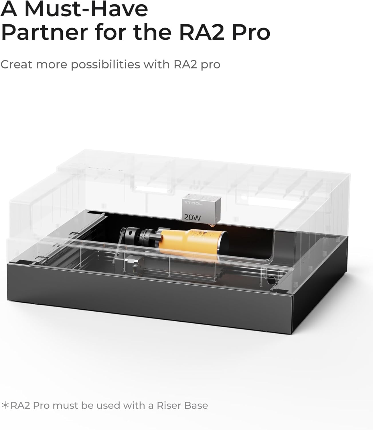 xTool S1 Riser Base Accessory for xTool S1 Laser Engraver - Extends Engraving Height to 5.3