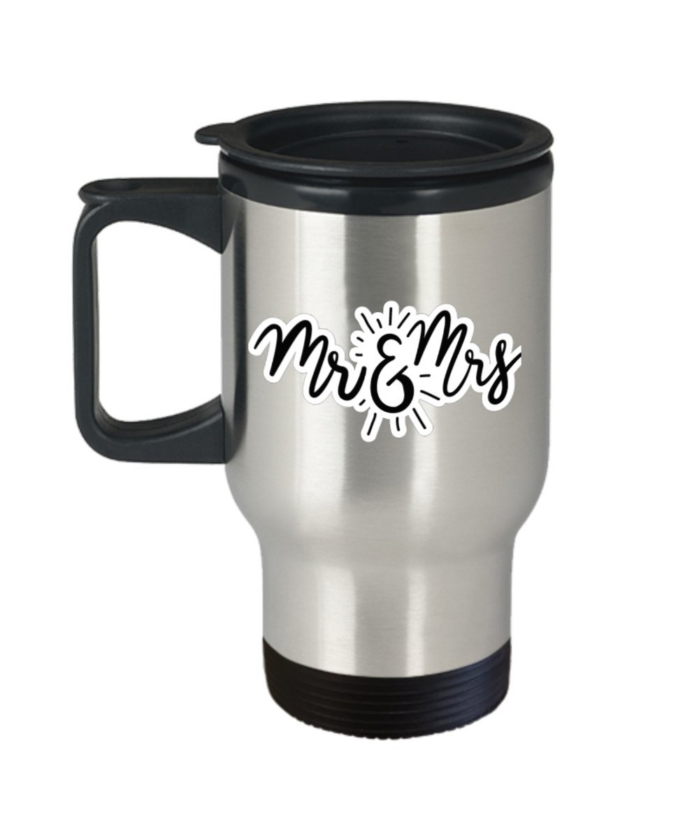 Premium 14 oz Mr & Mrs Coffee Travel Mug - Insulated Stainless Steel Travel Coffee Cup with Lid - Perfect for Commuting, Camping & Office Use
