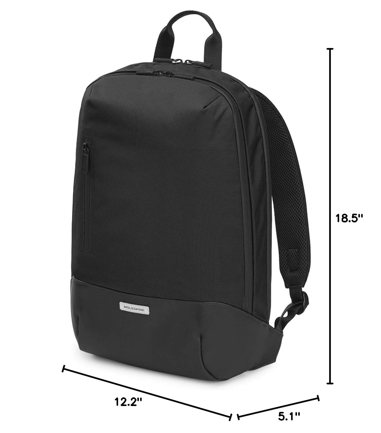 Premium Moleskine Backpack for 15-Inch Laptop | Stylish Business & Metro Backpack for Men & Women | Durable Black Work & Travel Backpack | Perfect for Office, Commuting & College Use