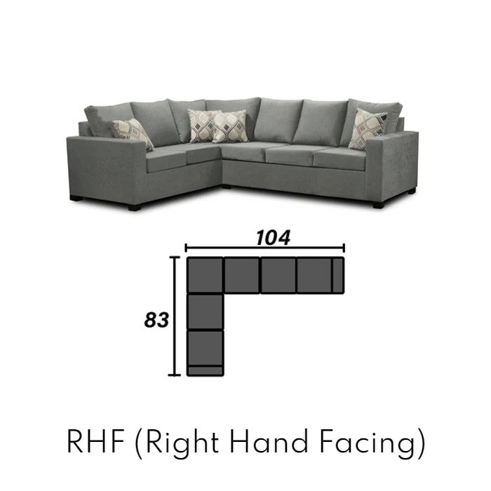 Canadian Made 3 x 2 Sectional Sofa with LHF/RHF Configuration - 17 Color Options for Living Room, Family Room & Home Theater Comfort