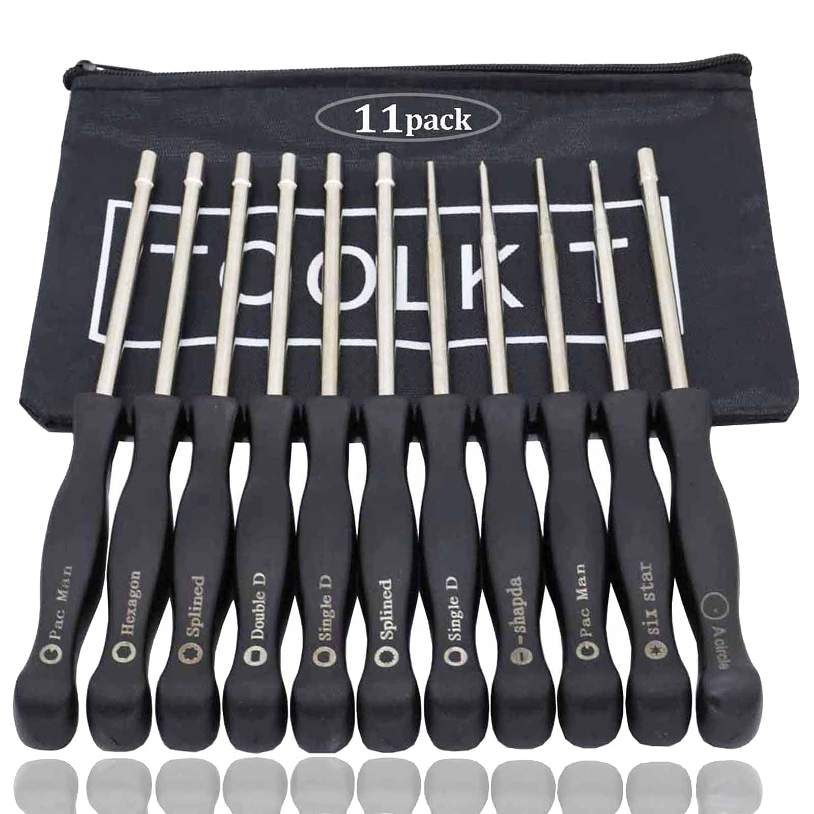 **11-Piece Carburetor Adjustment Tool Kit - Small Engine Carb Tune-Up Screwdriver Set for 2-Cycle Engines | Durable Black Tool Bag Included | Ideal for Lawn Mowers, Chainsaws & Outdoor Power Equipment**