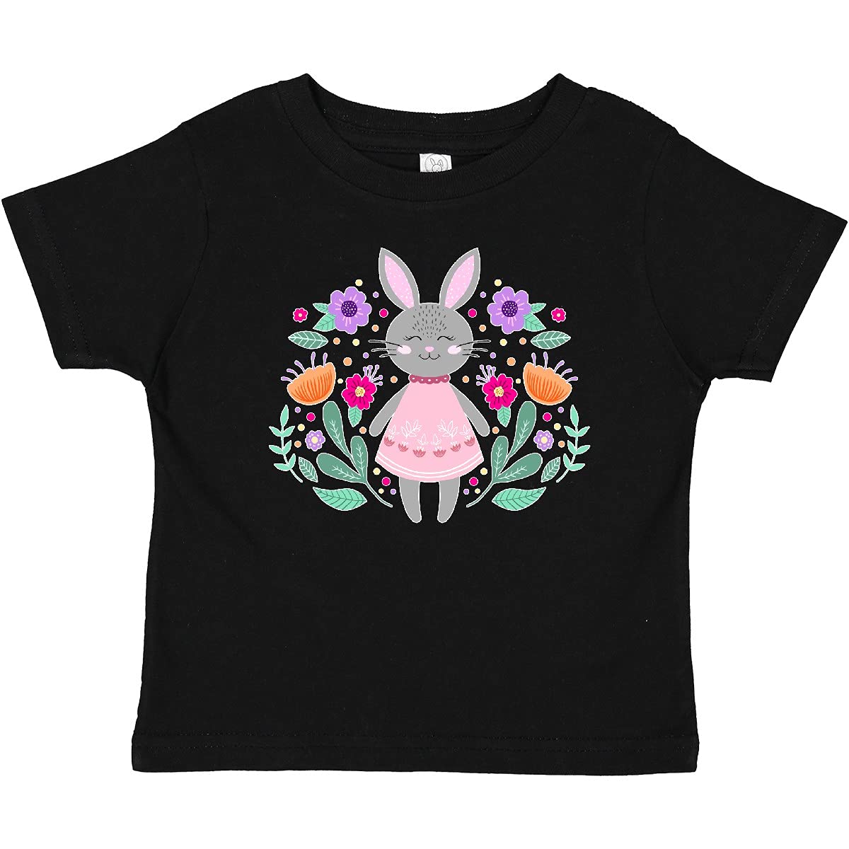 Inktastic Easter Scandinavian Bunny with Flowers Baby T-Shirt - Cute Spring Outfit for Boys & Girls, Easter Photo Shoot, Holiday Family Matching