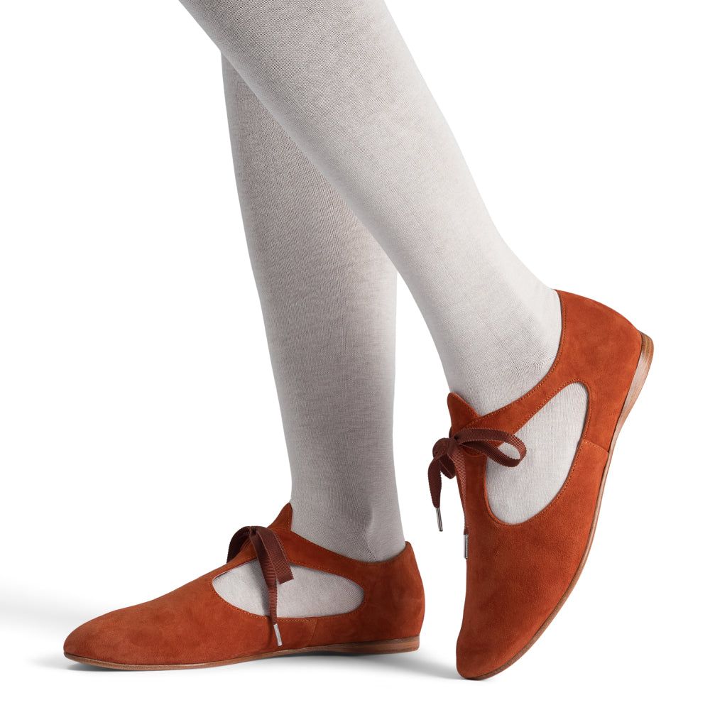 Artemisia Pre-Raphaelite Rust Suede Shoes - Victorian Inspired Bohemian Boots for Women | Perfect for Renaissance Fairs, Steampunk Cosplay & Vintage Fashion