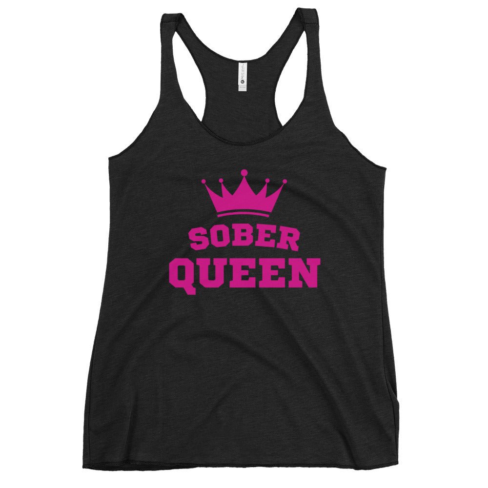 Sober Queen Strength Racerback Tank Top for Women - Workout, Gym & Yoga Activewear - Perfect for Fitness, Running & Everyday Wear