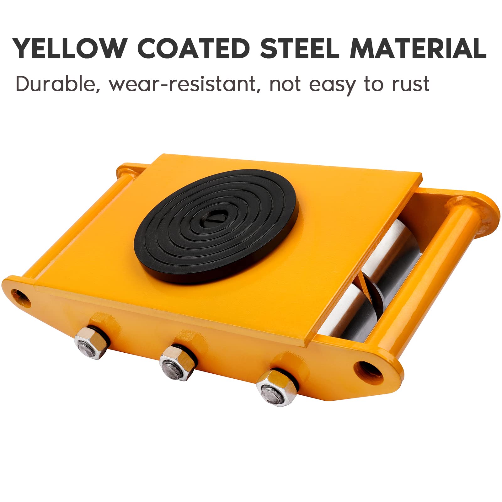 8 Ton (17600 lbs) Heavy Duty Machine Skates with 360° Rotation - Industrial Machinery Moving Dolly for Equipment Relocation - Perfect for Factory, Warehouse & Workshop Use