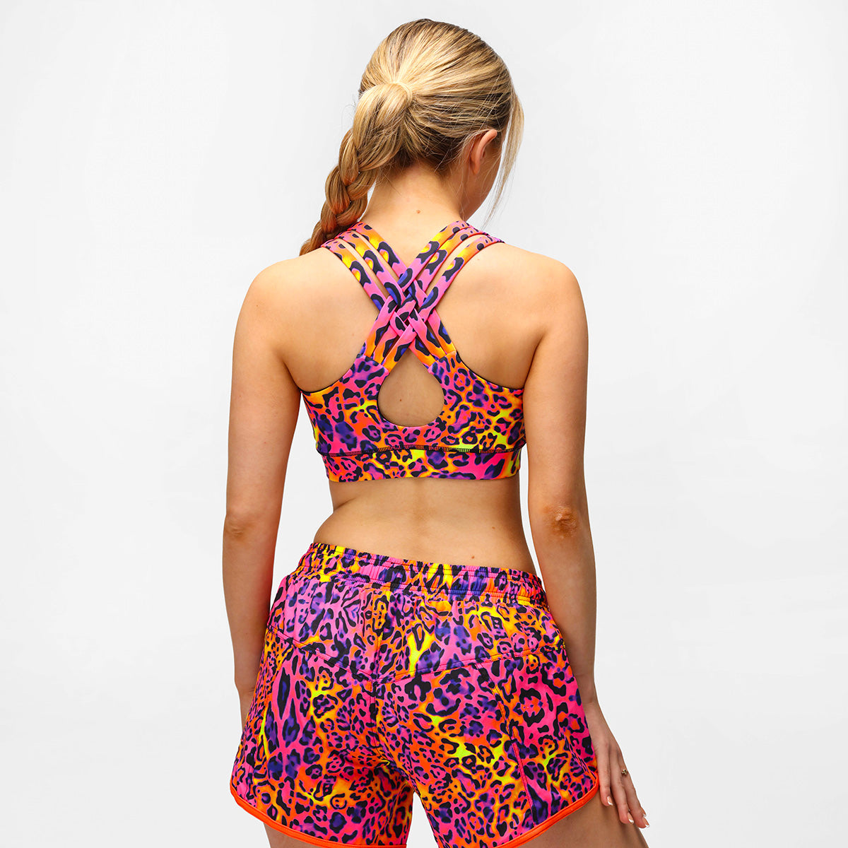 Sunset Safari Cross Back Bra - Women's Comfortable Yoga Sports Bra for Running, Gym & Workout - Perfect for Active Lifestyles & Outdoor Adventures