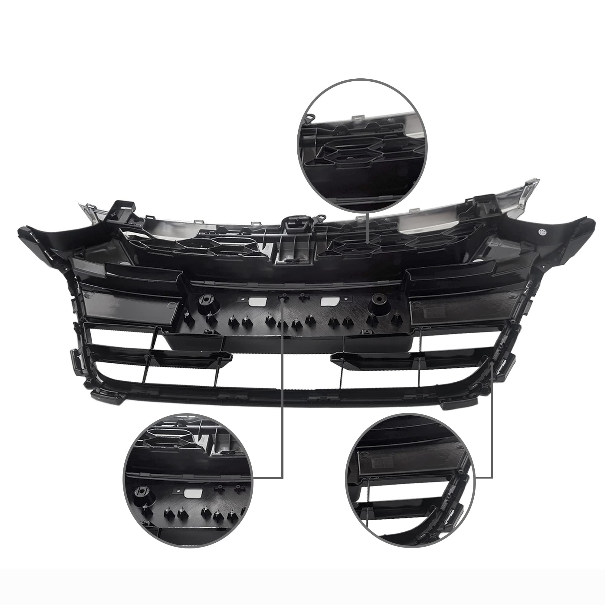 2018-2019 Honda Accord Front Bumper Grille - Black with Chrome Trim (Part #71111TVAA5) | Perfect for Car Upgrades & Replacement Parts