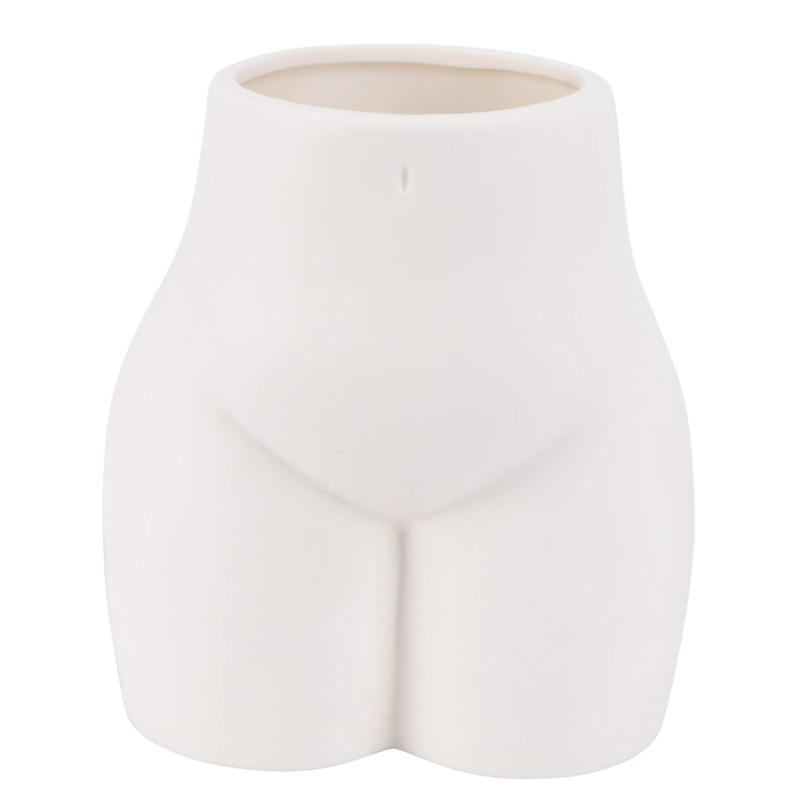 DOITOOL Ceramic Body Art Vase - Modern White Sculptural Flower Pot for Home Decor, Minimalist Butt Vase for Floral Arrangements, Plant Container & Unique Gift Idea - Perfect for Living Room, Bedroom & Office Decoration