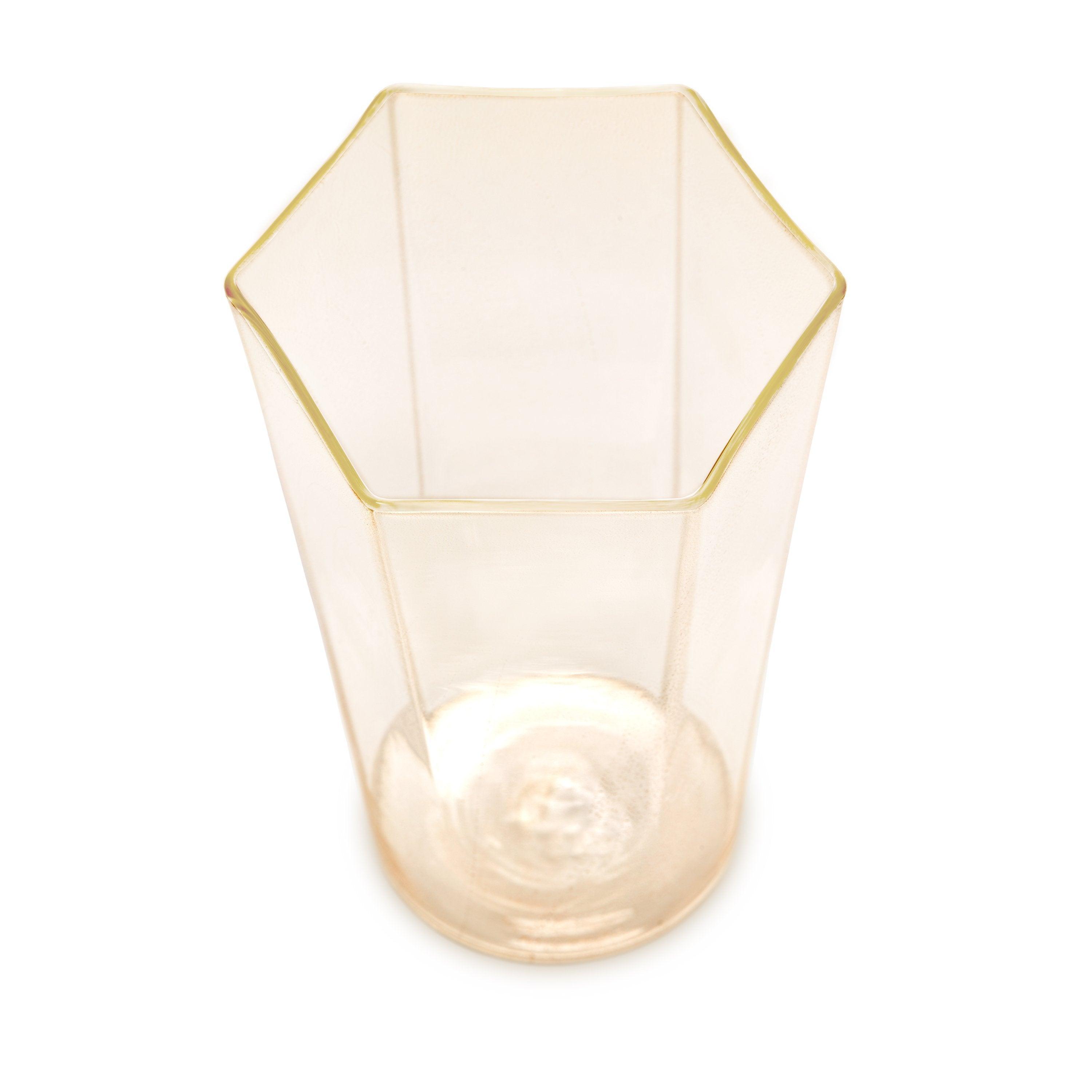 Hexagonal Water Glass with Gold Accents - Elegant Drinking Cup for Wine, Cocktails & Home Decor - Perfect for Parties, Weddings & Gifts