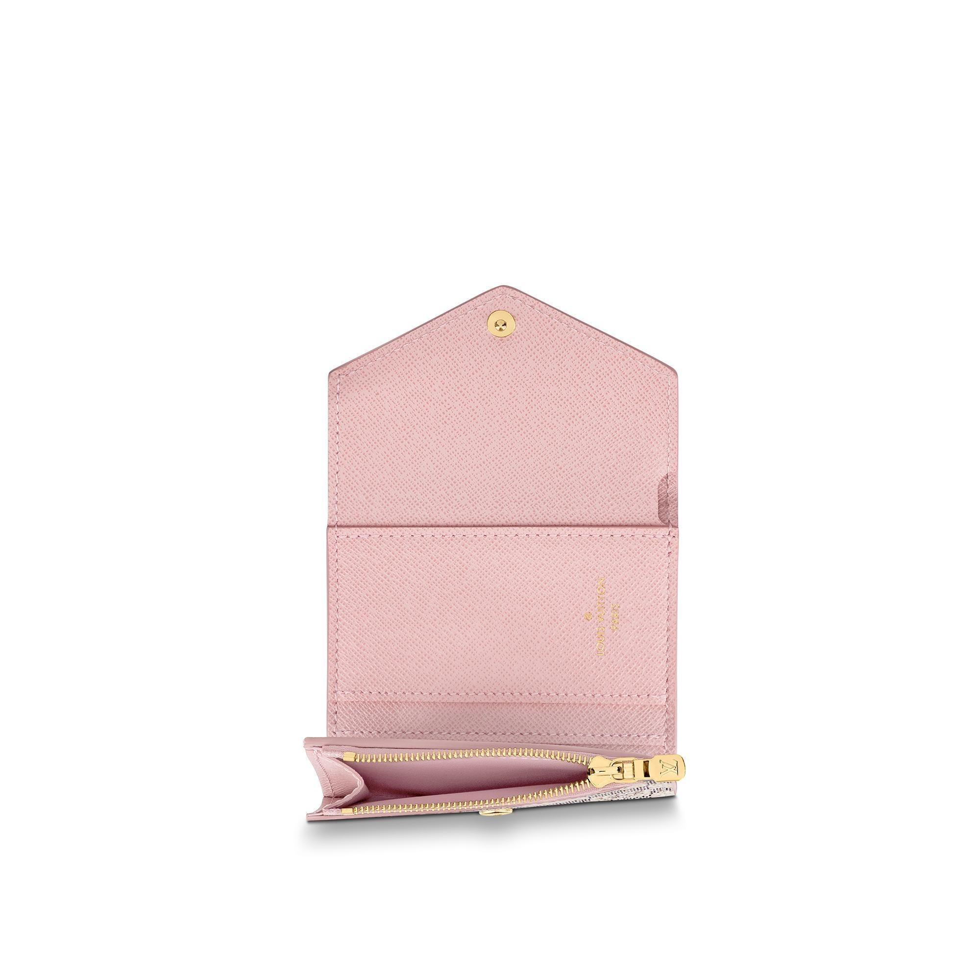 Authentic Louis Vuitton Zoé Wallet in Damier Azur Canvas - Eau de Rose Pink | Luxury Compact Wallet for Women | Perfect for Everyday Use, Travel & Gifting