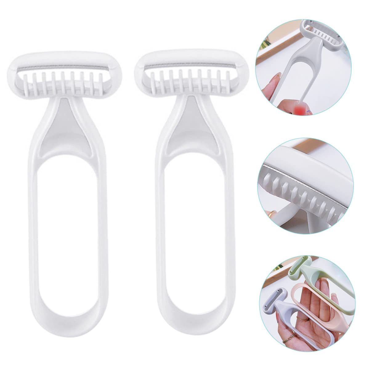 4-Piece Women's Shaving Kit - Portable Eyebrow Razor, Armpit & Bikini Trimmer, Facial & Body Shaver with Grey Resin Handle - Perfect for Travel, Salon & Home Grooming