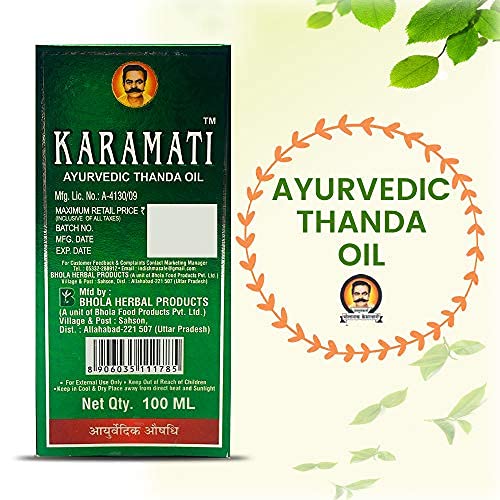 Karamati Ayurvedic Thanda Tel & Hair Cool Oil Combo Pack 300ml - Natural Herbal Hair Growth Treatment for Dry Scalp & Dandruff Relief | Perfect for Summer Hair Care & Scalp Massage