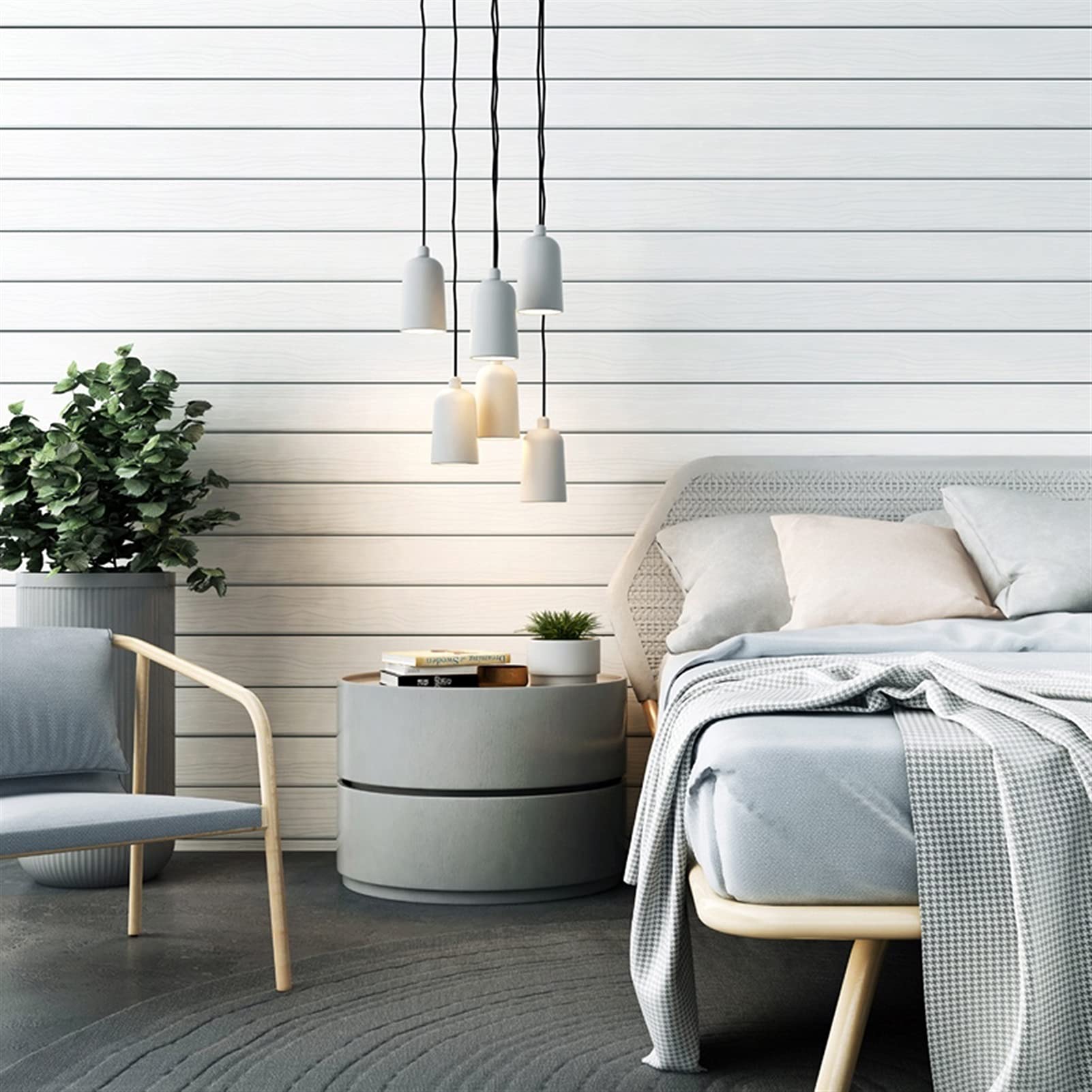 Modern Nordic Simple Stripe Non-Woven Wallpaper - Peel and Stick Wallpaper for Bedroom, Living Room, TV Background | Home Decor, Accent Wall, DIY Wall Stickers