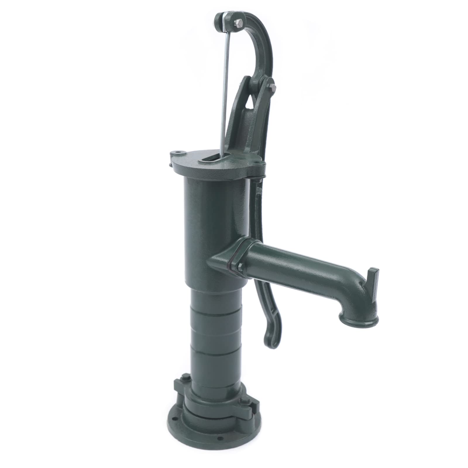 Green Manual Hand Water Pump - Cast Iron Well Pitcher Press Suction Pump for Garden, Outdoor, Yard, Pond & Farms (26ft Max Pressure Head) - Perfect for Emergency Water Supply & Off-Grid Living