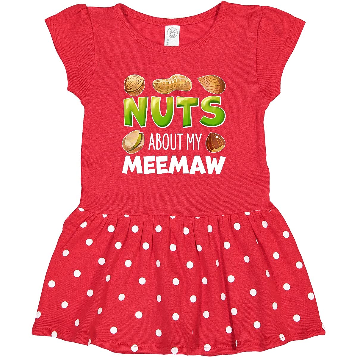 Inktastic Nuts About My Meemaw Peanut Almond Pistachio Print Toddler Dress - Cute Casual Outfit for Girls, Playdates & Family Gatherings