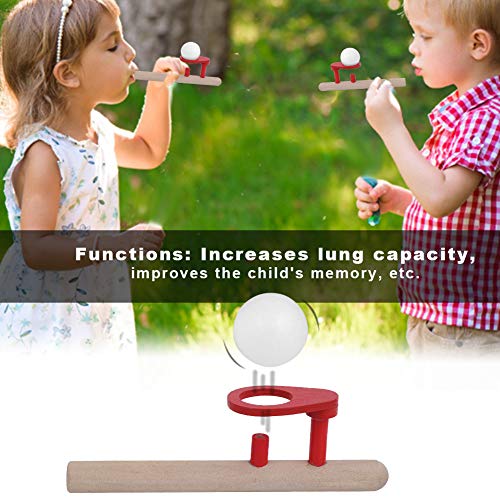 TOPINCN Floating Blow Pipe Ball Toy - Wooden Balance Blowing Game for Kids | Educational STEM Toy for Hand-Eye Coordination | Fun Party & Classroom Activity