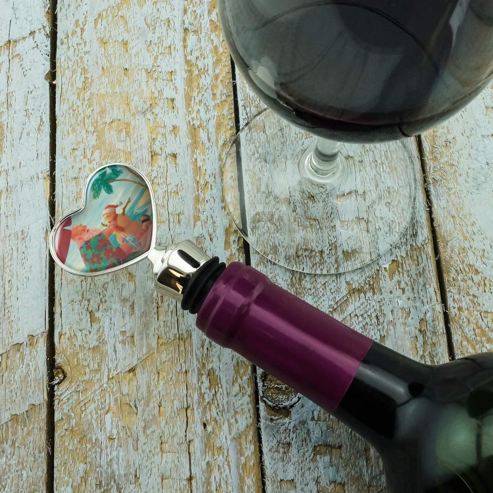 Santa Claus Wine Bottle Stopper - Christmas Holiday & Beach Vacation Gift - Perfect for Wine Lovers, Party Decor & Festive Celebrations