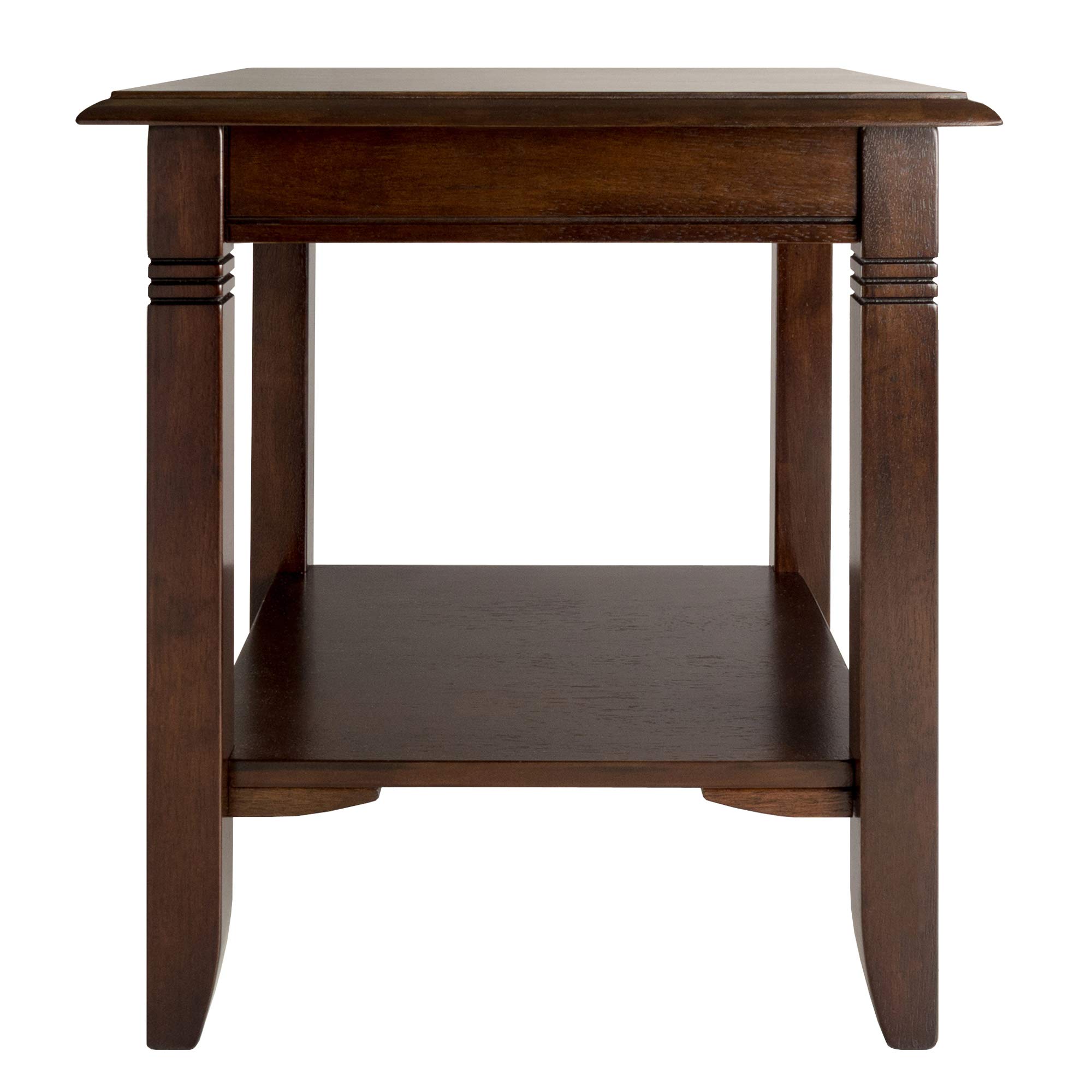 Winsome Nolan End Table - Modern Side Table for Living Room, Bedroom, Office - Cappuccino Finish - Perfect for Holding Lamps, Books & Decor