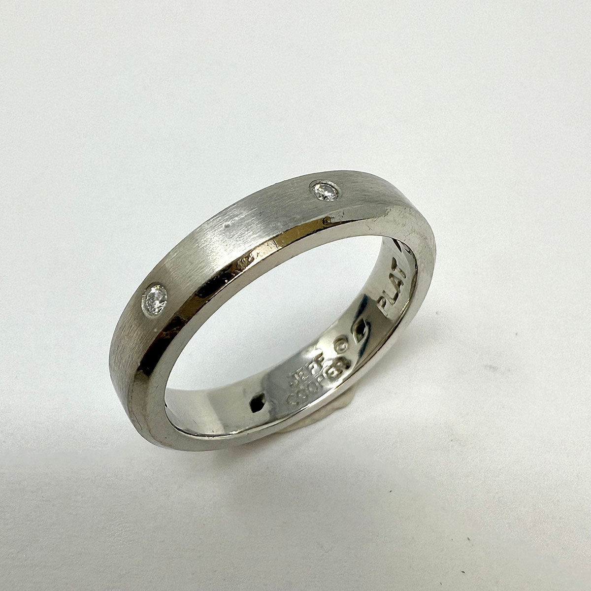 Platinum Satin Finish Diamond Ring - 6 Prong Set Genuine Diamonds Wedding Band for Women, Perfect for Engagement, Anniversary & Special Occasions