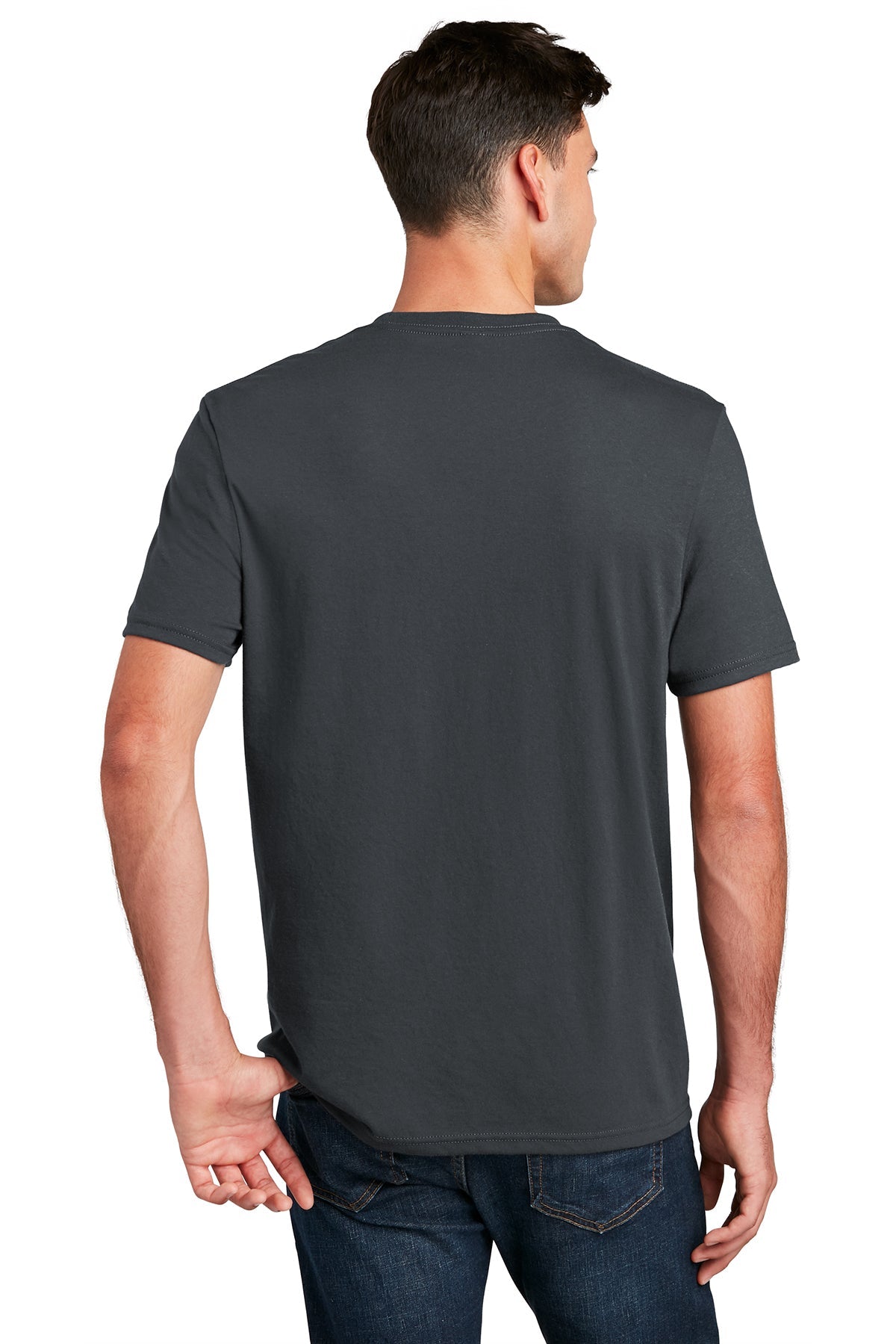 District Made Men's Perfect Blend Tee - Soft Cotton Comfort Fit T-Shirt in Charcoal for Casual Wear & Everyday Outfits