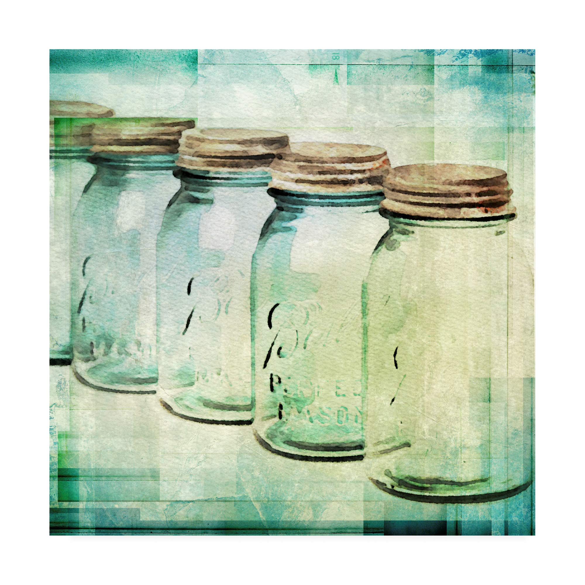Trademark Fine Art Canning Season II by Irena Orlov - 18x18 Inch Canvas Wall Art - Vintage Kitchen Decor for Farmhouse, Country Style Homes