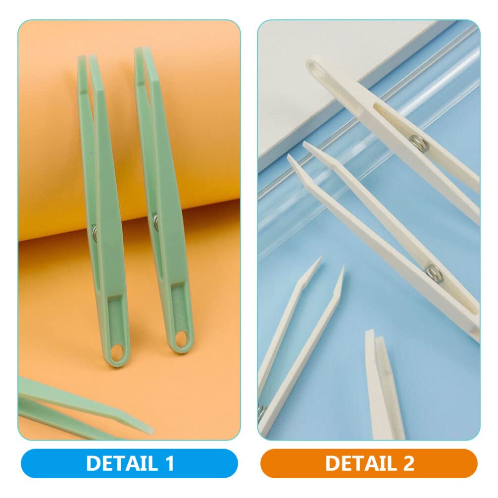 STOBOK 12-Piece Flat Head Tweezers Set - Stainless Steel Lab Tweezers for Jewelry Making, Makeup, First Aid & Crafts - Precision Tools for DIY, Cosmetics & Medical Use