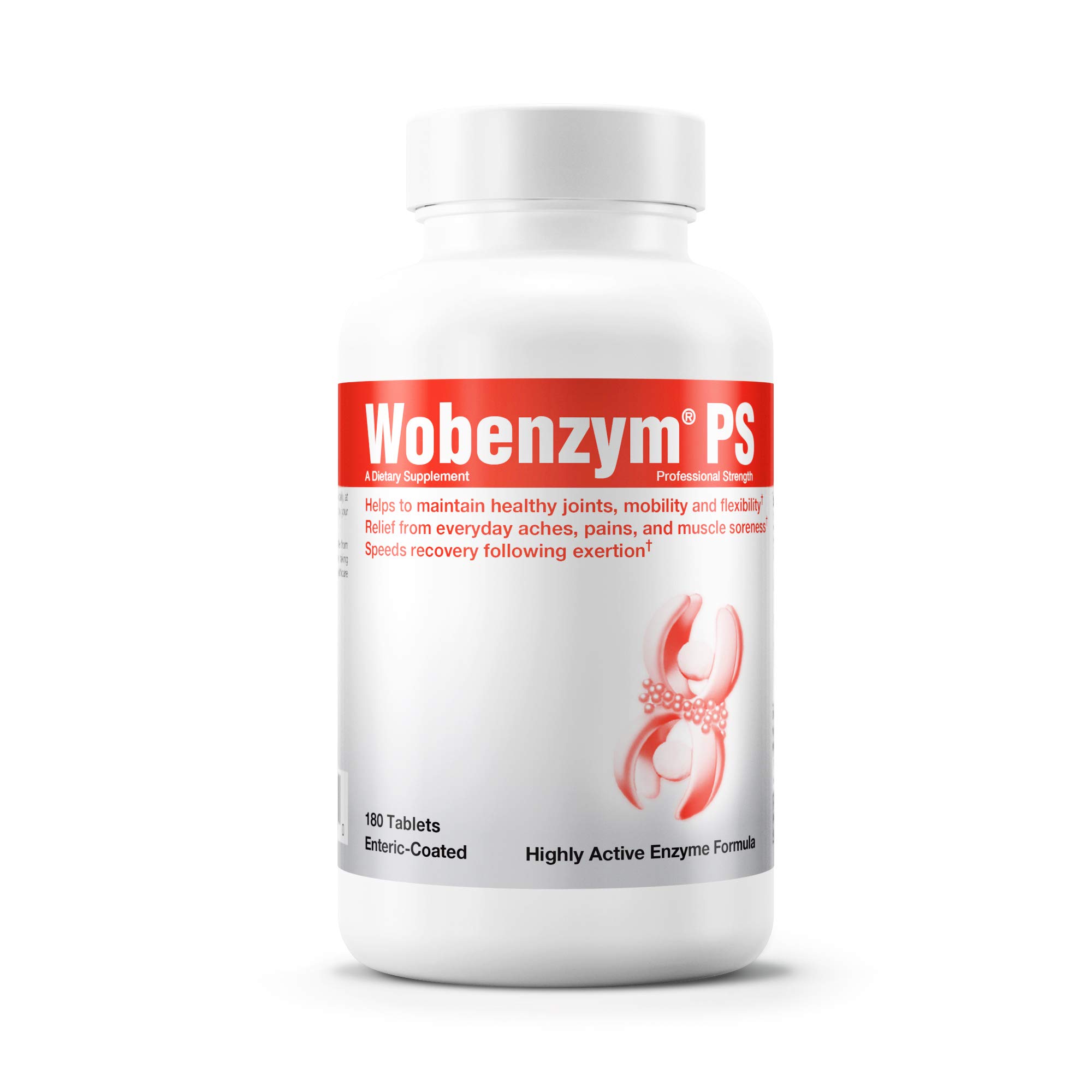 Wobenzym PS | 180 Tablets for Joint Health, Mobility & Flexibility Support | Natural Enzyme Supplement for Active Lifestyle & Sports Recovery